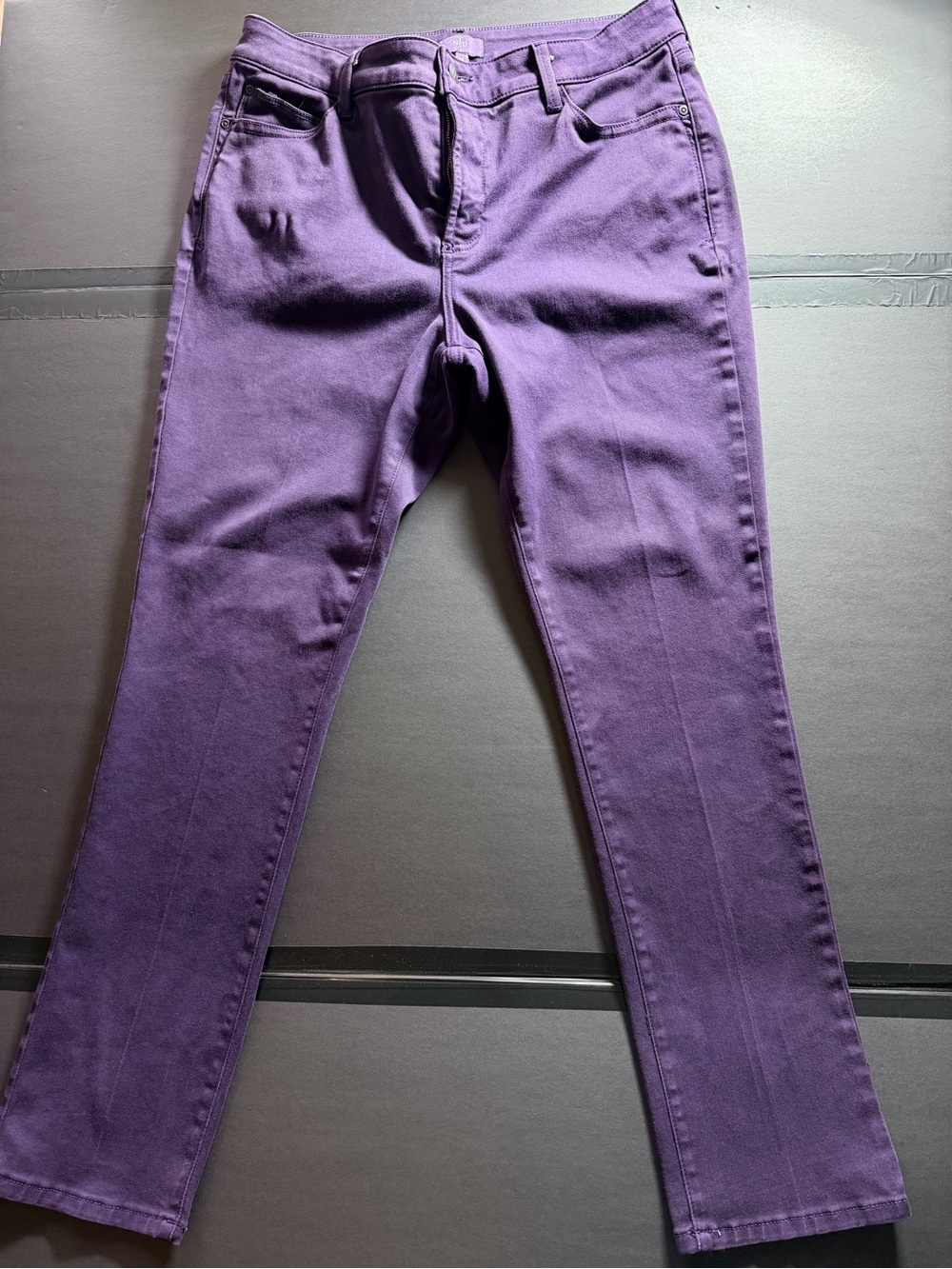NYDJ The Legging Jeans Purple Stretch Denim Size 14 Lift Tuck Made in USA